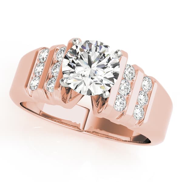 Multi-Row Bar Set Engagement Ring, style 81223, Front view in rose gold