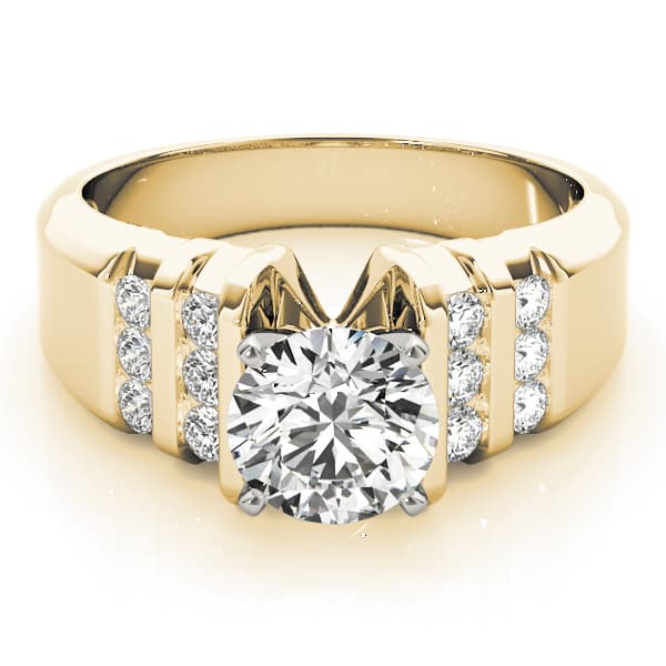 Multi-Row Bar Set Engagement Ring, style 81223, On hand view in yellow gold