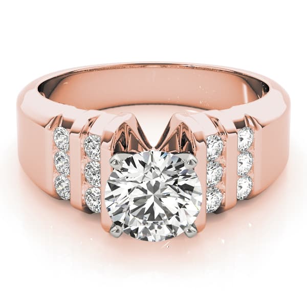 Multi-Row Bar Set Engagement Ring, style 81223, On hand view in rose gold