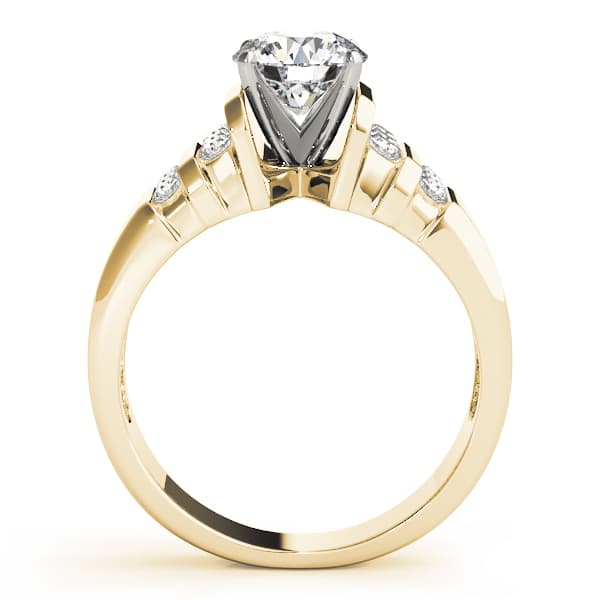Multi-Row Bar Set Engagement Ring, style 81223, Side view in yellow gold