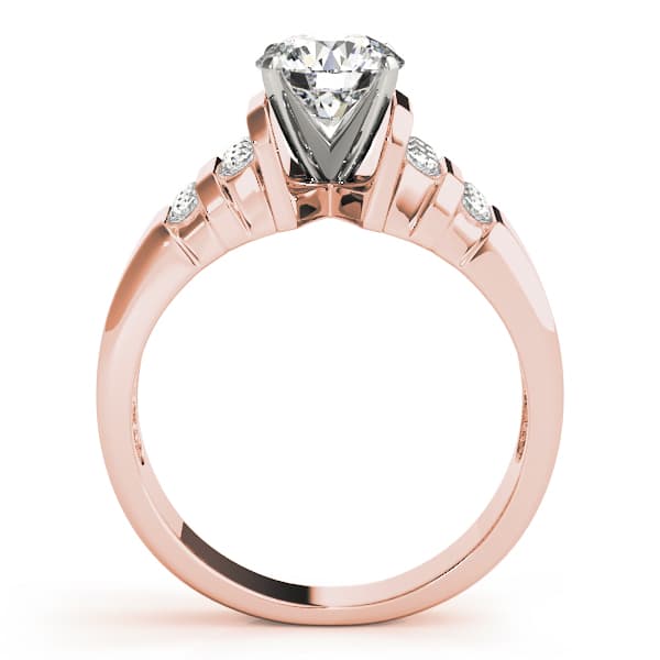 Multi-Row Bar Set Engagement Ring, style 81223, Side view in rose gold
