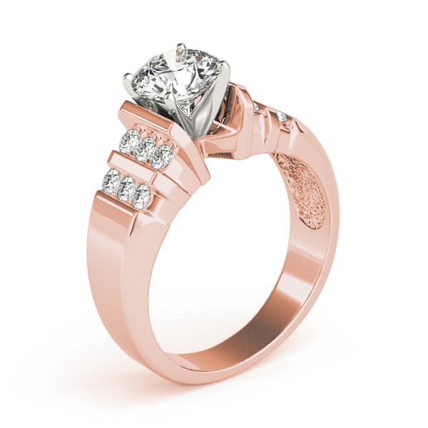 Multi-Row Bar Set Engagement Ring, style 81223, Top view in rose gold
