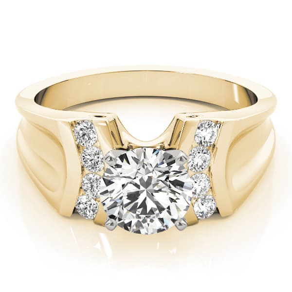 Engagement Ring, style 81225, On hand view in yellow gold