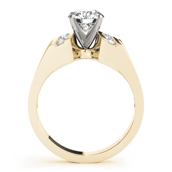 Engagement Ring, style 81225, Side view in yellow gold
