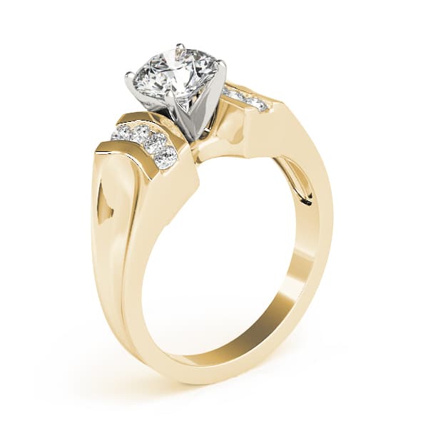 Engagement Ring, style 81225, Top view in yellow gold