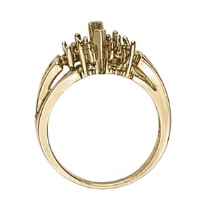 Marquise Gemstone Ring (1/8 ct. tw.), Side view in white gold or platinum
