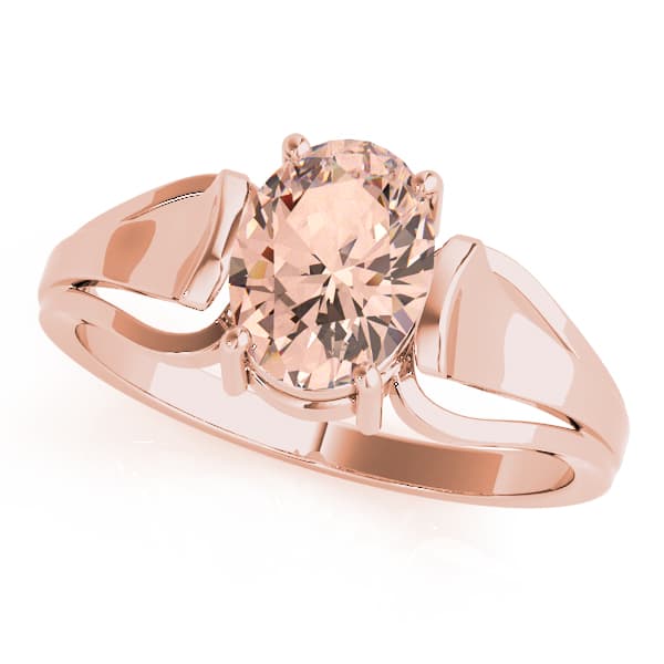 Solitaire Cathedral Color Engagement Ring, style 81239, Front view in rose gold