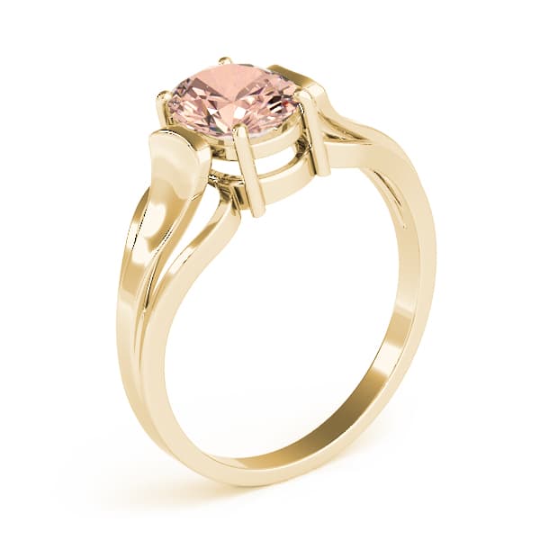 Solitaire Cathedral Color Engagement Ring, style 81239, Angle view in yellow gold