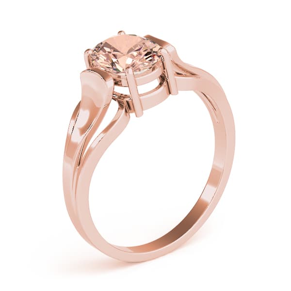 Solitaire Cathedral Color Engagement Ring, style 81239, Angle view in rose gold