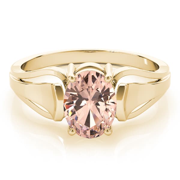 Solitaire Cathedral Color Engagement Ring, style 81239, On hand view in yellow gold
