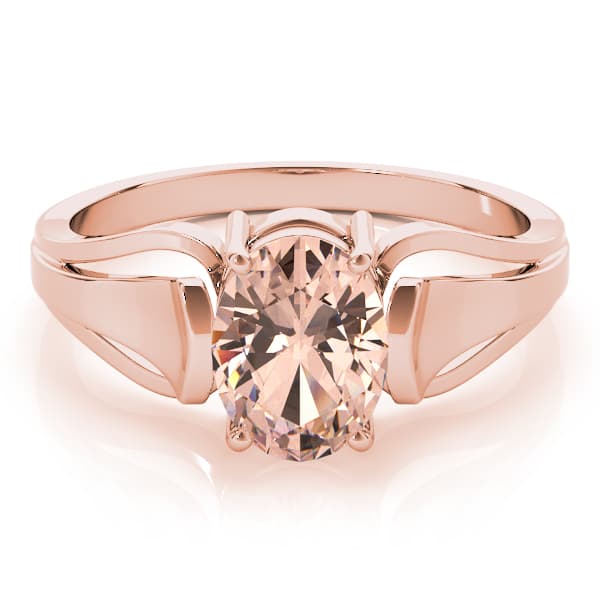 Solitaire Cathedral Color Engagement Ring, style 81239, On hand view in rose gold