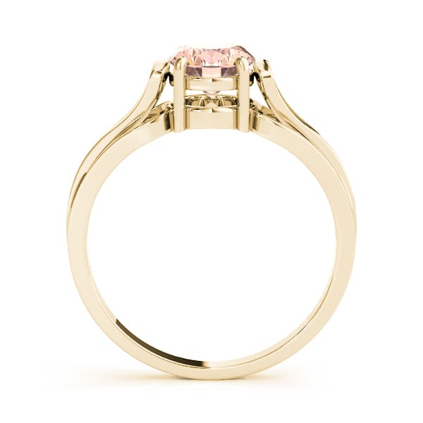 Solitaire Cathedral Color Engagement Ring, style 81239, Side view in yellow gold