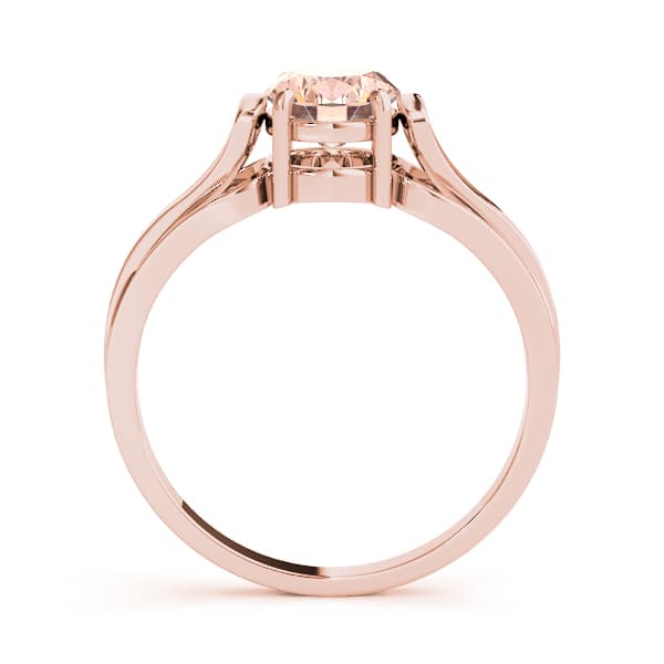 Solitaire Cathedral Color Engagement Ring, style 81239, Side view in rose gold