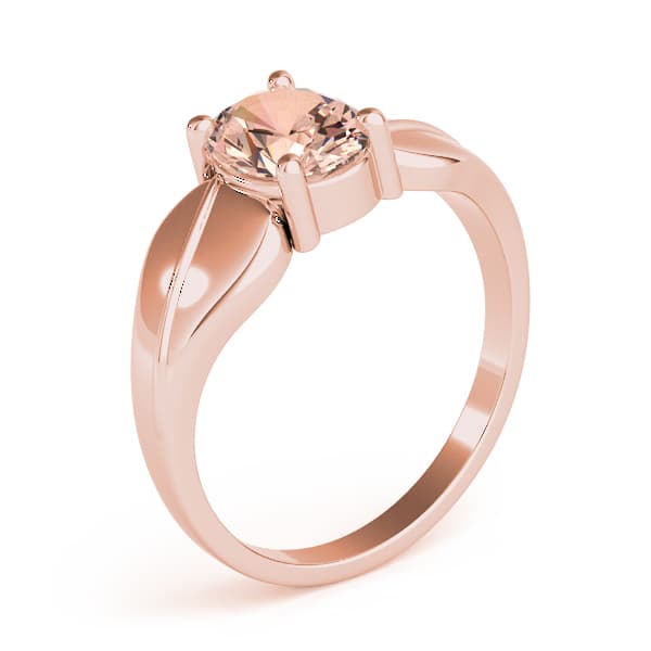Oval Gemstone Ring, Angle view in rose gold