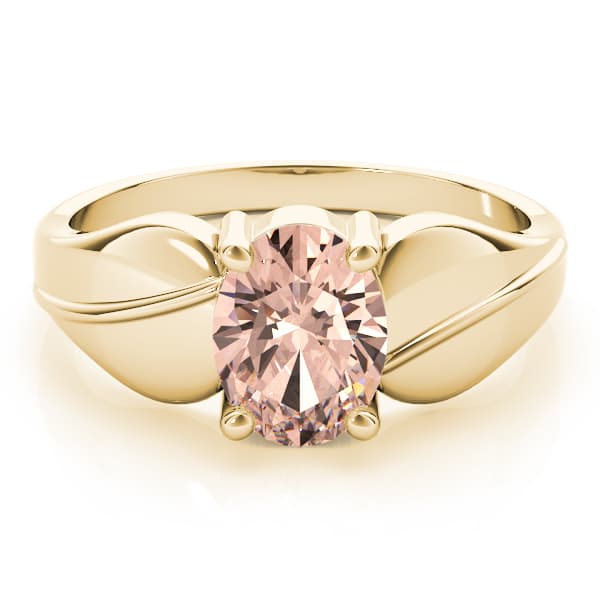 Oval Gemstone Ring, On hand view in yellow gold
