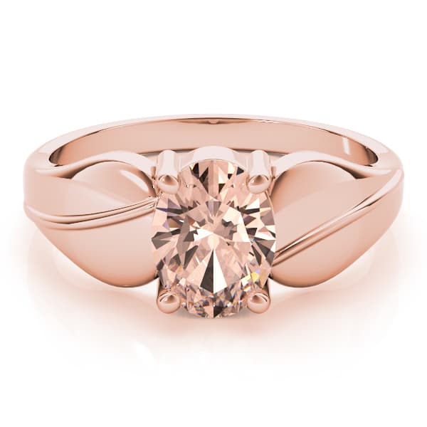 Oval Gemstone Ring, On hand view in rose gold