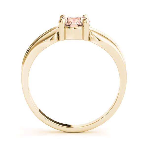 Oval Gemstone Ring, Side view in yellow gold