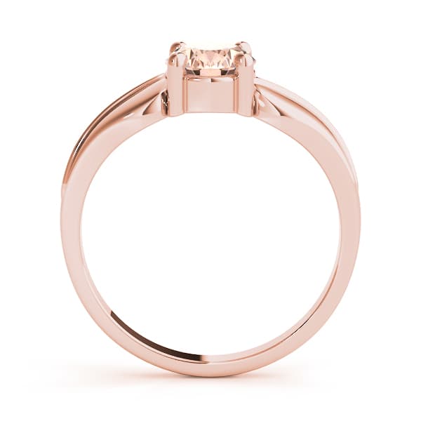 Oval Gemstone Ring, Side view in rose gold