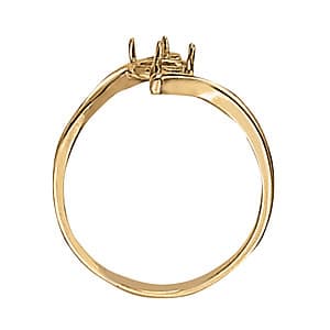 Oval Gemstone Ring, Side view in white gold or platinum