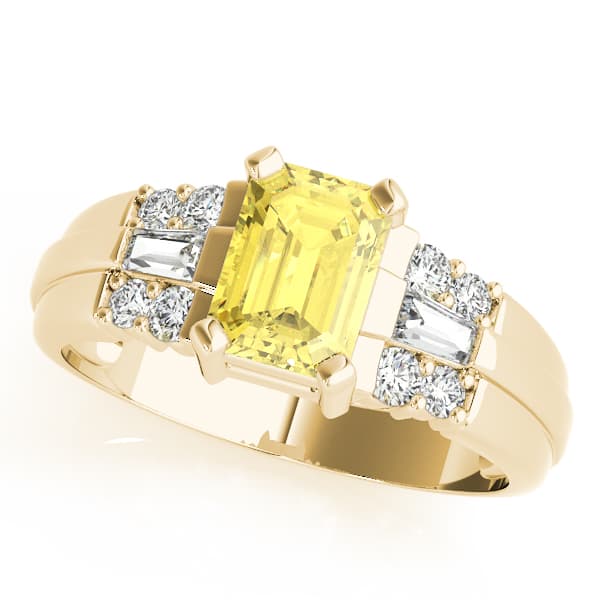 Emerald Gemstone Ring (0.28 ct. tw.), Front view in yellow gold