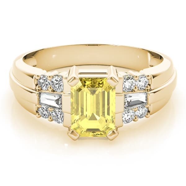 Emerald Gemstone Ring (0.28 ct. tw.), On hand view in yellow gold