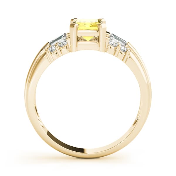 Emerald Gemstone Ring (0.28 ct. tw.), Side view in yellow gold