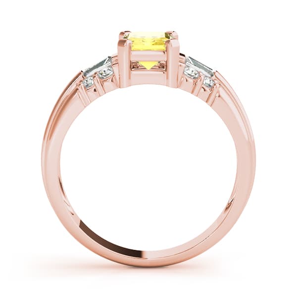 Emerald Gemstone Ring (1/3 ct. tw.), Side view in rose gold