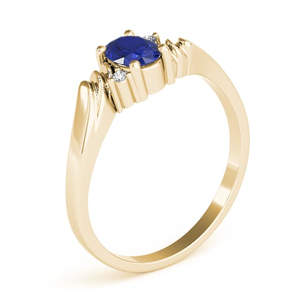 Oval Gemstone Ring (0.02 ct. tw.), Angle view in yellow gold