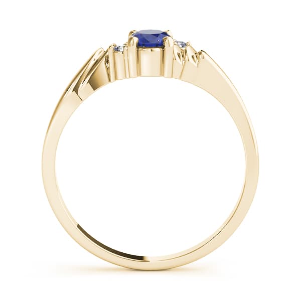 Oval Gemstone Ring (0.02 ct. tw.), Side view in yellow gold