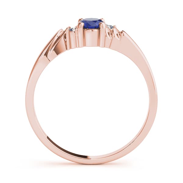 Oval Gemstone Ring (0.02 ct. tw.), Side view in rose gold