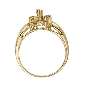 Marquise Gemstone Ring (1/8 ct. tw.), Side view in white gold or platinum