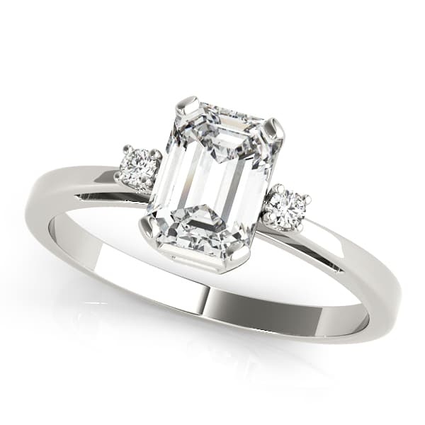 3-Stone Emerald Cut Engagement Ring — style 81330 in 10k White Gold