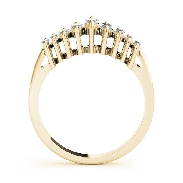 Fancy Shape Marquise Wedding Band (0.42 ct. tw.), Side view in yellow gold