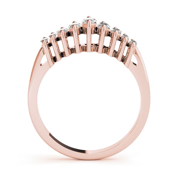 Fancy Shape Marquise Wedding Band (0.42 ct. tw.), Side view in rose gold