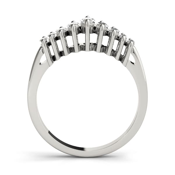 Fancy Shape Marquise Wedding Band (0.42 ct. tw.), Side view in white gold or platinum