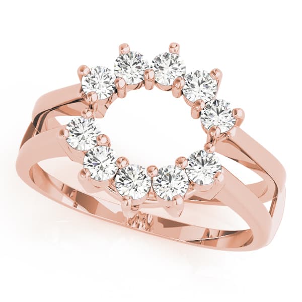 Wraps & Inserts Wedding Bands (1/3 ct. tw.), Front view in rose gold
