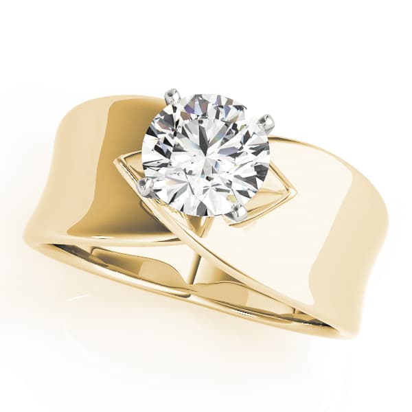 Solitaire Engagement Ring, style 81343, Front view in yellow gold