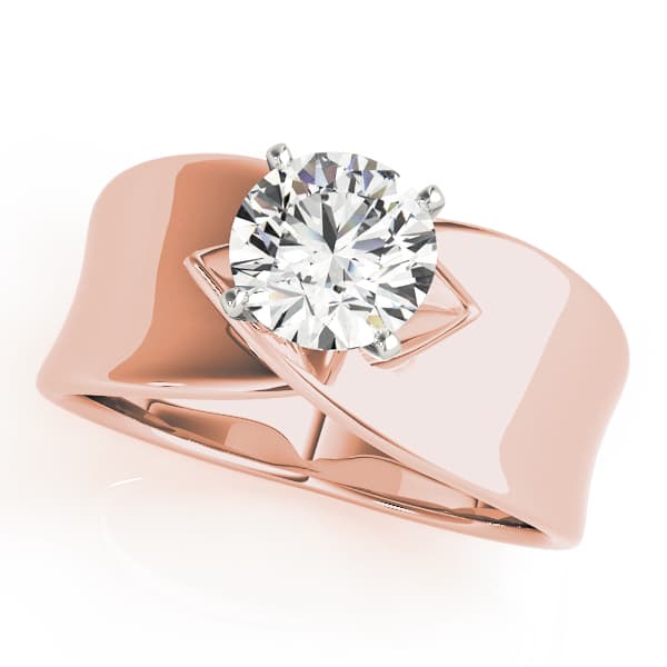 Solitaire Engagement Ring, style 81343, Front view in rose gold