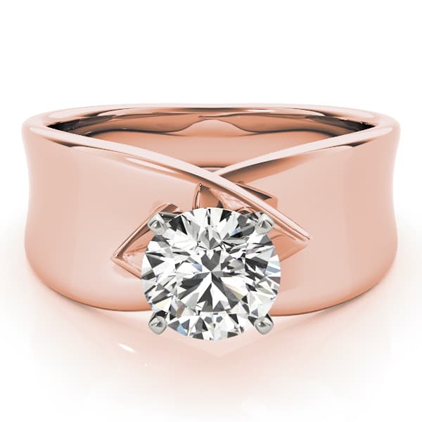 Solitaire Engagement Ring, style 81343, On hand view in rose gold