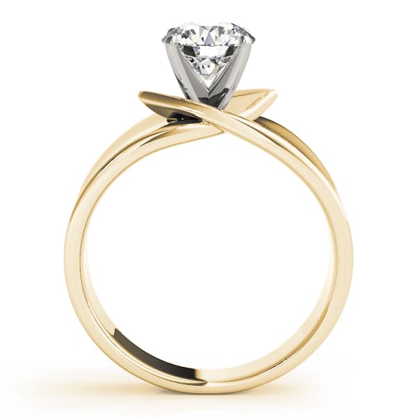 Solitaire Engagement Ring, style 81343, Side view in yellow gold
