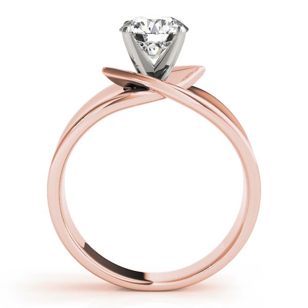 Solitaire Engagement Ring, style 81343, Side view in rose gold