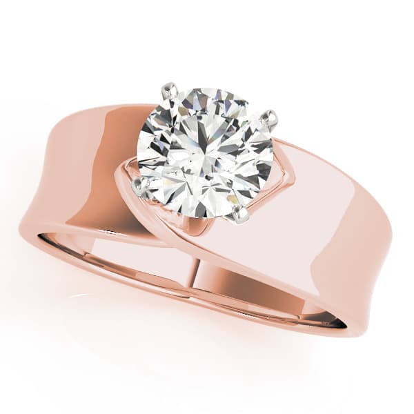Solitaire Engagement Ring, style 81348, Front view in rose gold