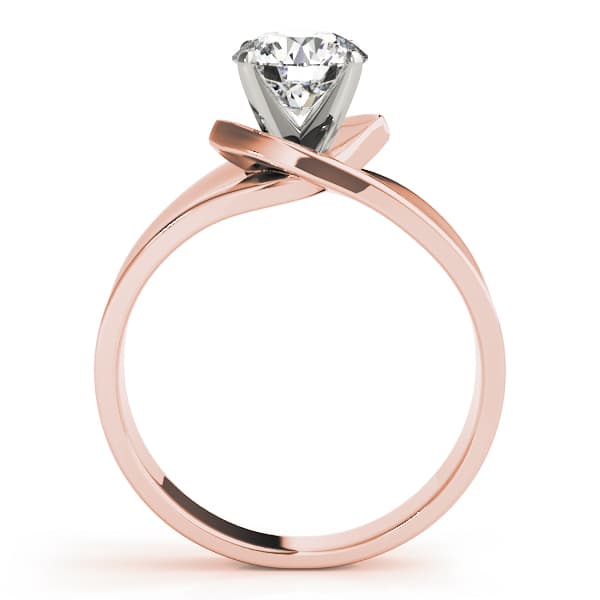 Solitaire Engagement Ring, style 81348, Side view in rose gold