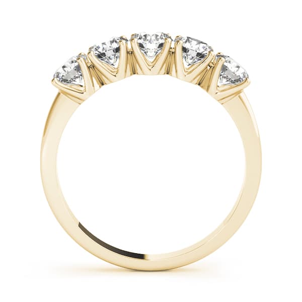 5-Stone Wedding Band (1 ct. tw.), Side view in yellow gold
