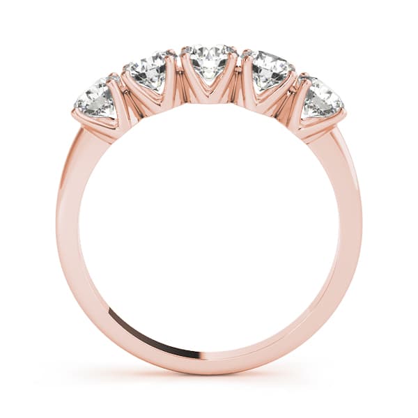 5-Stone Wedding Band (1 ct. tw.), Side view in rose gold