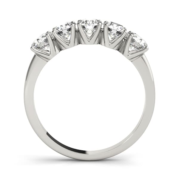 5-Stone Wedding Band (1 ct. tw.), Side view in white gold or platinum