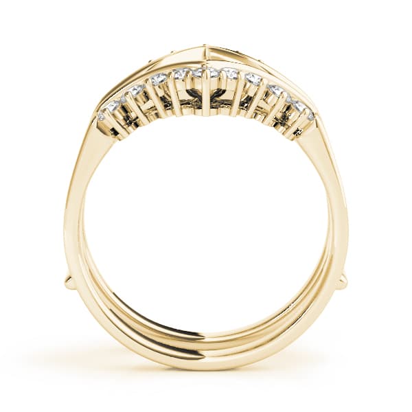 Wraps & Inserts Curved Wedding Band (3/8 ct. tw.), Side view in yellow gold