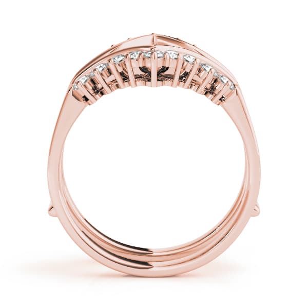 Wraps & Inserts Curved Wedding Band (3/8 ct. tw.), Side view in rose gold