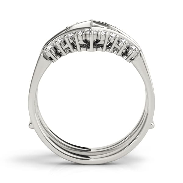 Wraps & Inserts Curved Wedding Band (3/8 ct. tw.), Side view in white gold or platinum