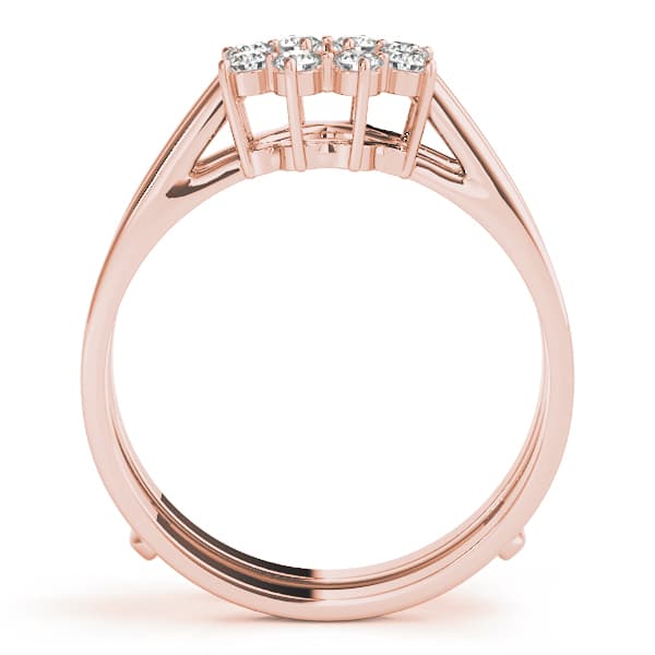 Curved Wraps & Inserts Wedding Bands (0.16 ct. tw.), Side view in rose gold